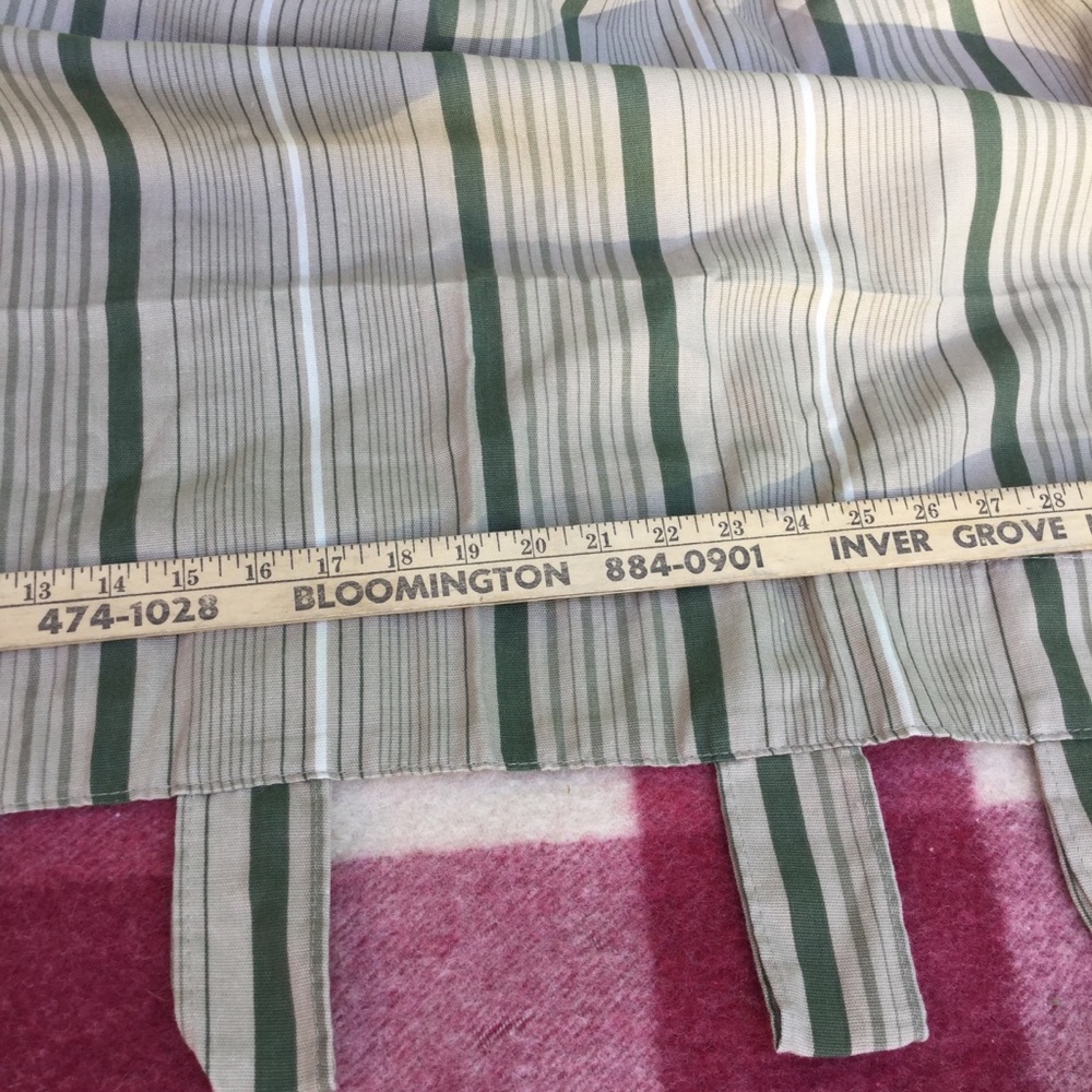 ⛳ Striped Panels Khaki & Sage EUC Set of 3 78" X 40" VNPLC